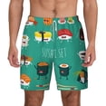 thumbnail image 1 of Kdxio Cute Sushi Print Men'S Swim Trunks With Compression Liner 7 Inch Inseam Quick Dry Swim Shorts, 1 of 7