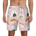 thumbnail image 1 of Kdxio Cute Sushi Print Men'S Swim Trunks With Compression Liner 7 Inch Inseam Quick Dry Swim Shorts, 1 of 7