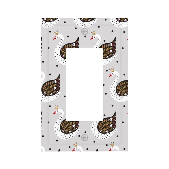 Kdxio Cute Swan Decorator Light Switch or Receptacle Outlet Wall Plate Decorator Wall Plate Child Safe Outlet Cover-Style U