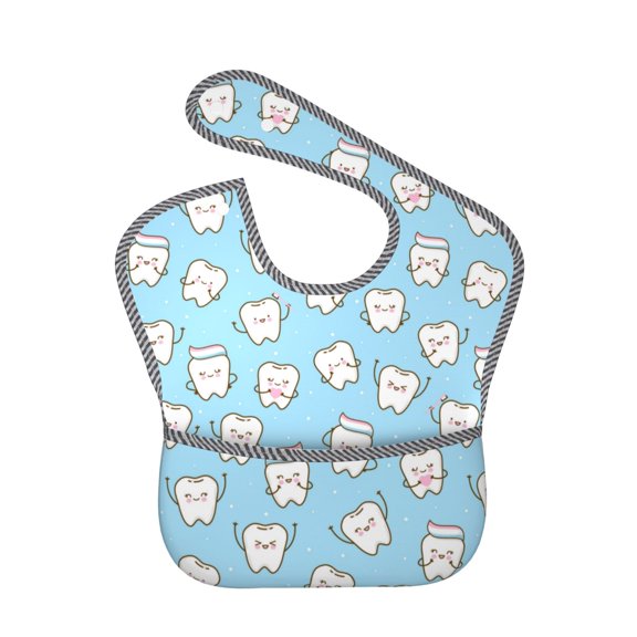 Kdxio Cute Teeth Bibs For Babies, Baby Bibs for Eating, Toddler Bibs, Waterproof Bibs, Feeding Bibs, for Toddlers, Boys, Girls