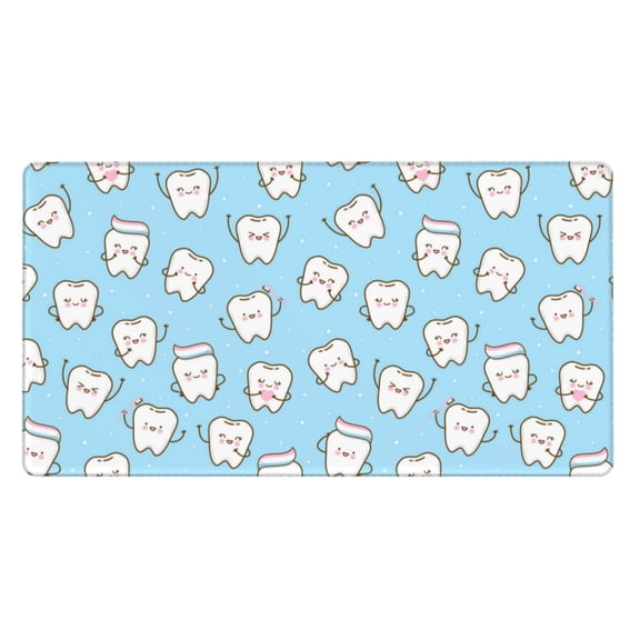 Kdxio Cute Teeth Print Large Gaming Mouse Pad,Non-Slip Base,Water Resist Keyboard Pad for Gamer,Office & Home,29.5 x 15.8 in