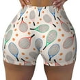 thumbnail image 1 of Kdxio Cute Tennis Racket Print Workout Shorts for Women Seamless Soft Smooth Gym Yoga Scrunch Active Shorts, 1 of 9