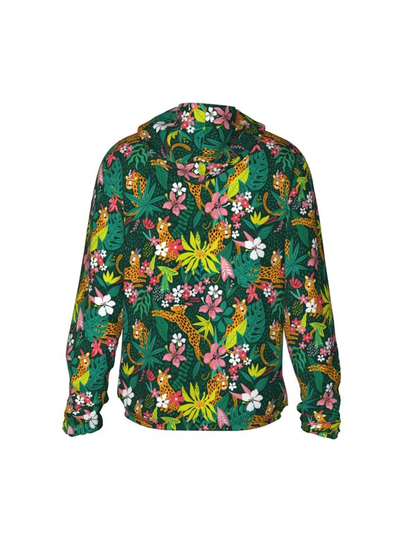Cute Tribal Leopards Print Women Men Sun Protection UPF 50+ Jackets Zip Up Long Sleeve Hoodie Hiking Lightweight with Pockets