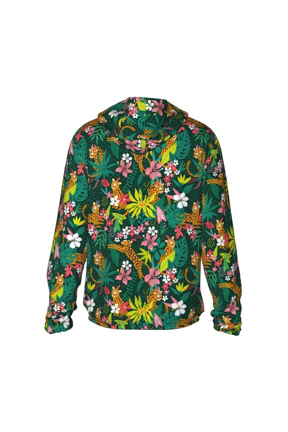 Cute Tribal Leopards Print Women Men Sun Protection UPF 50+ Jackets Zip Up Long Sleeve Hoodie Hiking Lightweight with Pockets