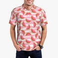 thumbnail image 1 of Kdxio Cute Watermelon Print Men's Short Sleeve Polo Shirt,Midweight Men's Shirt, 1 of 6