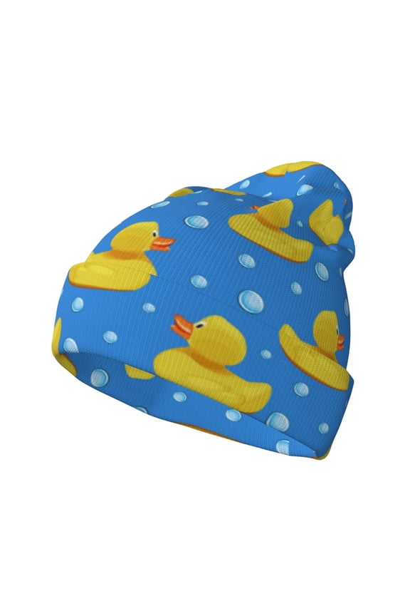 Cute Yellow Rubber Ducks Winter Beanie for Men Women Beanie Knit Hat Cuffed Cap Beanie Knit Chunky Snow Cap