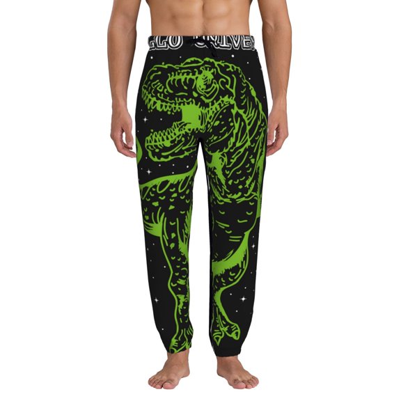 Kdxio DINOSAUR IN SPACE Pattern Joggers,Sweatpants for Men with Pockets-Large