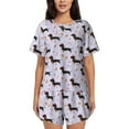 thumbnail image 1 of Kdxio Dachshund Dog Print Pajamas Sets for Women Short-Sleeved Pjs with Lounge Shorts Two Piece Sleepwear S-4XL, 1 of 9