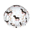 thumbnail image 1 of Kdxio Dachshund Dog Print Shower Cap for Women,Elastic and Reusable,Double Waterproof Layers Bathing Hat, 1 of 1