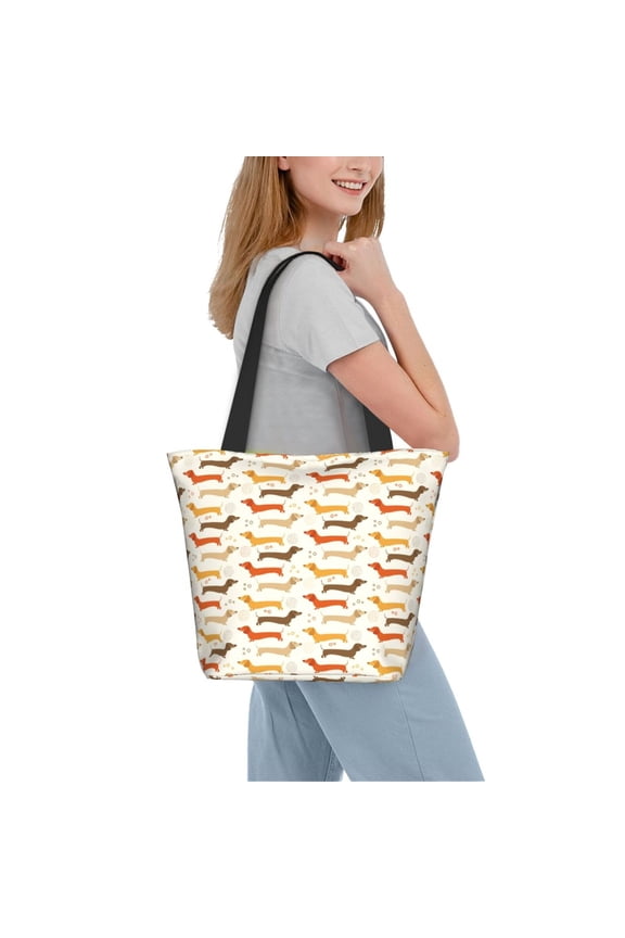 Dachshund Women Reusable Grocery Bags Foldable Ripstop,Reusable Shopping Bags for Shopping,Gym,Gift
