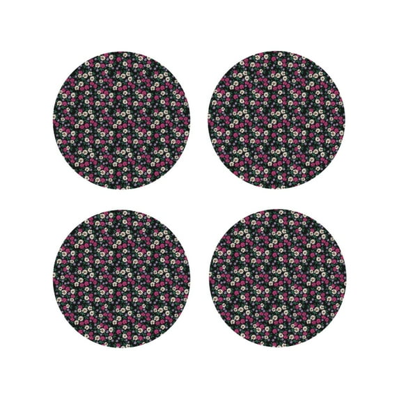 Kdxio Daisies Flowers Funny Coasters,4 Pcs Leather Coasters,Housewarming Gifts,Protect Furniture from Water Marks Scratch and Damage