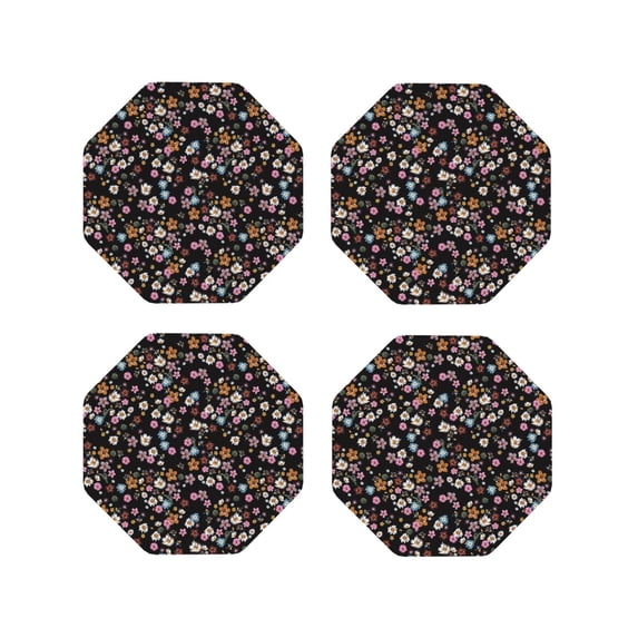 Kdxio Daisies Flowers Funny Coasters,4 Pcs Leather Coasters,Housewarming Gifts,Protect Furniture from Water Marks Scratch and Damage
