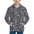 thumbnail image 1 of Kdxio Daisies Flowers Pattern Boys Athletic Unisex Boys Girls Hoodie with Pocket Sweatshirts-Large, 1 of 6