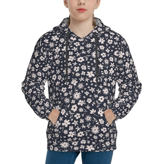 Kdxio Daisies Flowers Pattern Boys Athletic Unisex Boys Girls Hoodie with Pocket Sweatshirts-Large
