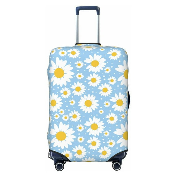 Kdxio Daisies Flowers Pattern Luggage Cover for Travel,Elastic and Durable,Fits 18-32 Inch,-No luggage included