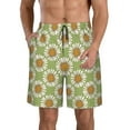 thumbnail image 1 of Kdxio Daisies Flowers Pattern Mens Casual Shorts - Drawstring Summer Beach Sports Shorts for Men, 1 of 9