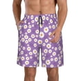 thumbnail image 1 of Kdxio Daisies Flowers Pattern Mens Casual Shorts - Drawstring Summer Beach Sports Shorts for Men, 1 of 9