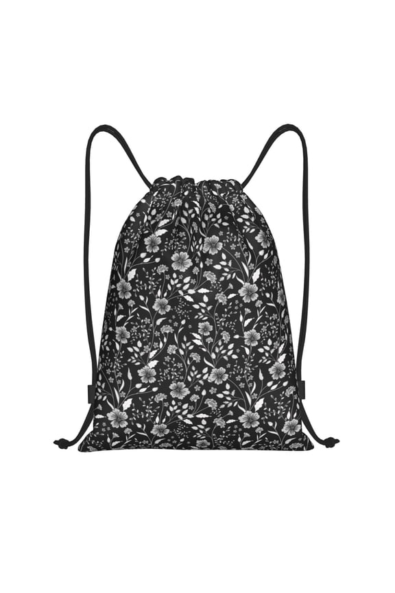 Daisies Flowers Print Drawstring Backpack Bag,Waterproof Draw String Back Sack, Gym Drawstring Bags Swim Bag For Unisex