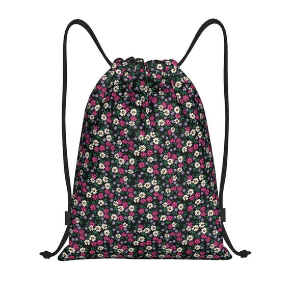 Kdxio Daisies Flowers Print Drawstring Backpack Bag,Waterproof Draw String Back Sack, Gym Drawstring Bags Swim Bag For Unisex