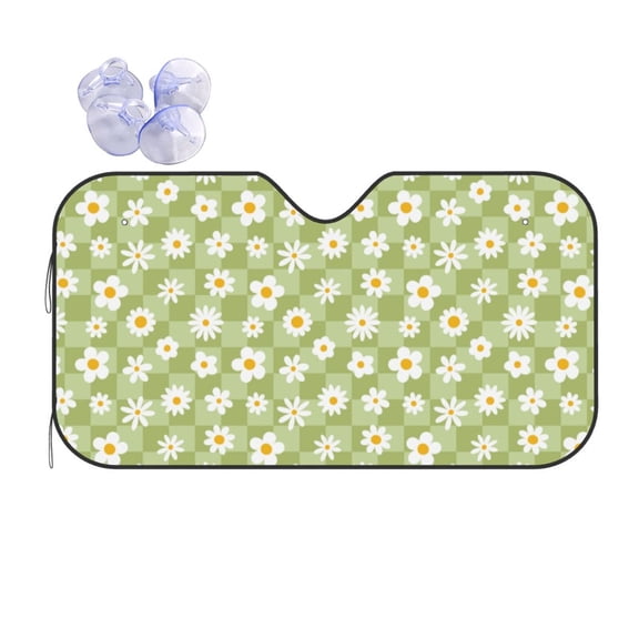 Kdxio Daisies Flowers Print Front Windshield Sun Shade,Folding Auto Sunshade for Car Truck SUV-Small