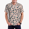 thumbnail image 1 of Kdxio Daisies Flowers Print Men's Short Sleeve Polo Shirt,Midweight Men's Shirt, 1 of 6