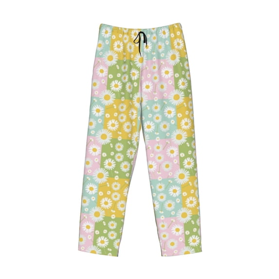 Kdxio Daisies Flowers Print Men's Sleep Pajama Pant Lounge Pants with Pockets