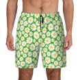 thumbnail image 1 of Kdxio Daisies Flowers Print Men's Swim Trunks with Compression Liner 7 Inch Inseam Quick Dry Swim Shorts, 1 of 7