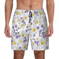 thumbnail image 1 of Kdxio Daisies Flowers Print Men's Swim Trunks with Compression Liner 7 Inch Inseam Quick Dry Swim Shorts, 1 of 7