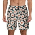 thumbnail image 1 of Kdxio Daisies Flowers Print Men's Swim Trunks with Compression Liner 7 Inch Inseam Quick Dry Swim Shorts, 1 of 7