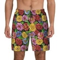 thumbnail image 1 of Kdxio Daisies Flowers Print Men's Swim Trunks with Compression Liner 7 Inch Inseam Quick Dry Swim Shorts, 1 of 7