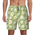 thumbnail image 1 of Kdxio Daisies Flowers Print Men's Swim Trunks with Compression Liner 7 Inch Inseam Quick Dry Swim Shorts, 1 of 7