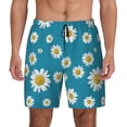 thumbnail image 1 of Kdxio Daisies Flowers Print Men's Swim Trunks with Compression Liner 7 Inch Inseam Quick Dry Swim Shorts, 1 of 7