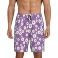 thumbnail image 1 of Kdxio Daisies Flowers Print Mens Sleep Shorts Bottoms Soft Comfy Pajama Wear Pants with Drawstring Pockets, 1 of 7