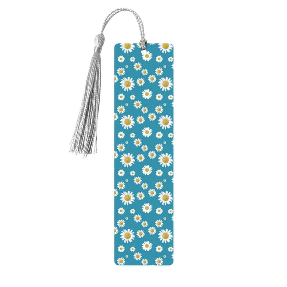 Kdxio Daisies Flowers Print Metal Tassel Bookmarks,Perfect Gift for Art Lovers and Bookworms Metal Bookmarks for Women