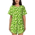 thumbnail image 1 of Kdxio Daisies Flowers Print Pajamas Sets for Women Short-Sleeved Pjs with Lounge Shorts Two Piece Sleepwear S-4XL, 1 of 9
