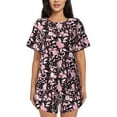 thumbnail image 1 of Kdxio Daisies Flowers Print Pajamas Sets for Women Short-Sleeved Pjs with Lounge Shorts Two Piece Sleepwear S-4XL, 1 of 9