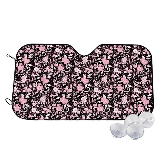 Kdxio Daisies Flowers Print Windshield Sun Shade,UV Rays and Sun Heat Protection,Sunshade for Car Windshield,Car Shade Front Windshield - Medium