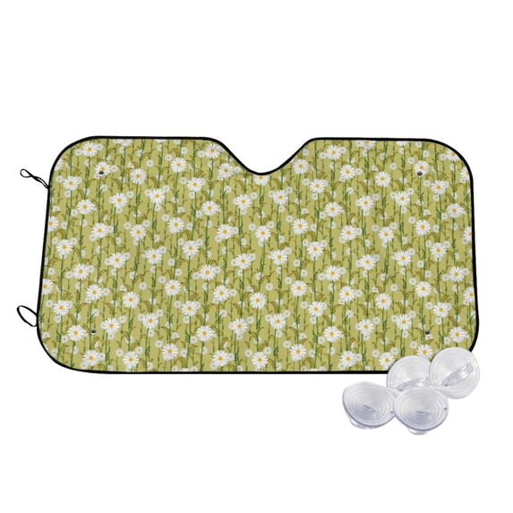 Kdxio Daisies Flowers Print Windshield Sun Shade,UV Rays and Sun Heat Protection,Sunshade for Car Windshield,Car Shade Front Windshield -