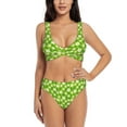 thumbnail image 1 of Kdxio Daisies Flowers Print Women's 2 Piece High Waisted Wrap Spaghetti Strap Summer Swimsuit Bikini Set-Large, 1 of 7