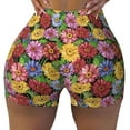 thumbnail image 1 of Kdxio Daisies Flowers Print Workout Shorts for Women Seamless Soft Smooth Gym Yoga Scrunch Active Shorts, 1 of 9