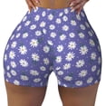 thumbnail image 1 of Kdxio Daisies Flowers Print Workout Shorts for Women Seamless Soft Smooth Gym Yoga Scrunch Active Shorts, 1 of 9