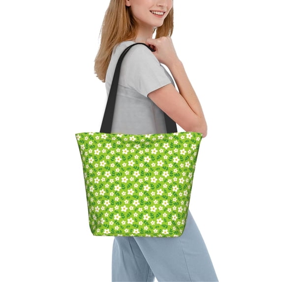 Kdxio Daisies Flowers Women Reusable Grocery Bags Foldable Ripstop,Reusable Shopping Bags for Shopping,Gym,Gift