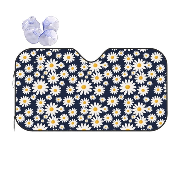 Kdxio Daisy Floral Print Front Windshield Sun Shade,Folding Auto Sunshade for Car Truck SUV-Small