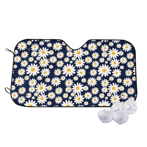 Kdxio Daisy Floral Print Windshield Sun Shade,UV Rays and Sun Heat Protection,Sunshade for Car Windshield,Car Shade Front Windshield - Small