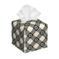 thumbnail image 1 of Kdxio Daisy Plaid Black Print Tissue Box Cover,Square Decorative PU Leather Facial Paper Case Organizer Holder Dispenser for Bathroom,Night Stands,Desk,Car 5.2''X5.2''X5.2'', 1 of 1