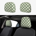 thumbnail image 1 of Kdxio Daisy Plaid Green Pattern Print 2 Piece Car Head Rest Covers Set Auto Front/Rear Seats Headrest Cover Universal Fit Most Cars,Sedan, SUV, 1 of 9