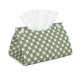 thumbnail image 1 of Kdxio Daisy Plaid Green Print Tissue Box Cover,Modern PU Leather Rectangular Tissue Box Holder for Bathroom Living Room Bedroom Office Desk Car Home, 1 of 9