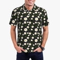 thumbnail image 1 of Kdxio Daisy Print Men's Short Sleeve Polo Shirt,Midweight Men's Shirt, 1 of 6