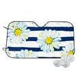 thumbnail image 1 of Kdxio Daisy Striped Nautical Print Windshield Sun Shade,UV Rays and Sun Heat Protection,Sunshade for Car Windshield,Car Shade Front Windshield - Small, 1 of 6