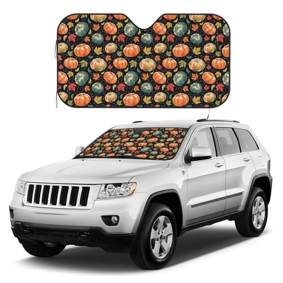 Kdxio Daisy maple leaf Print Windshield Sun Shade, Foldable Sun Blocker for Car,Truck,SUV Automotive Interior Sun Protection,Reflective Shade for Front Windshield(Small)
